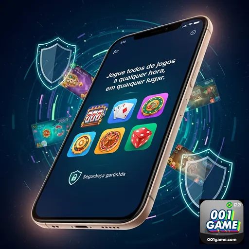 Imagem de um smartphone exibindo jogos de cassino na tela