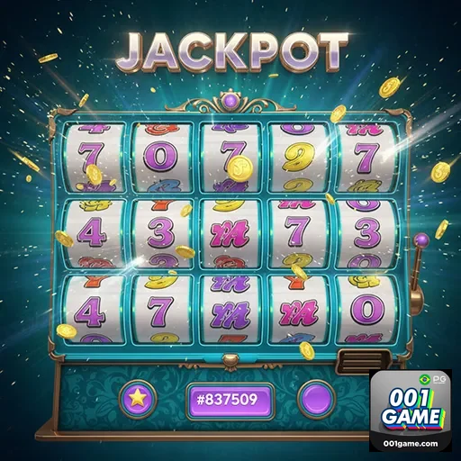 Imagens de máquinas de slot e promoções na 001game Brasil